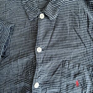 Polo Ralph Lauren Pajama Top Mens XL Blue Plaid Red Pony Flannel